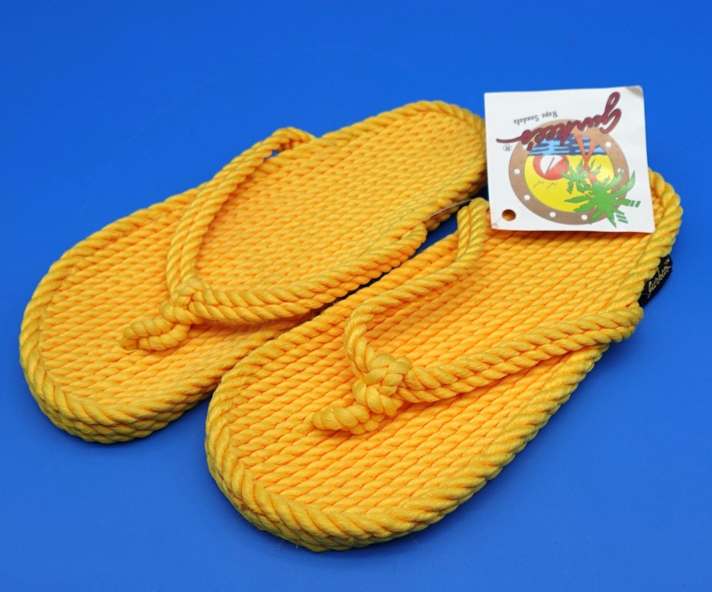 Rope Sandals Gurkee's Tobago Women's 7.5-8 Yellow Flip Flops 100% Poly NWT